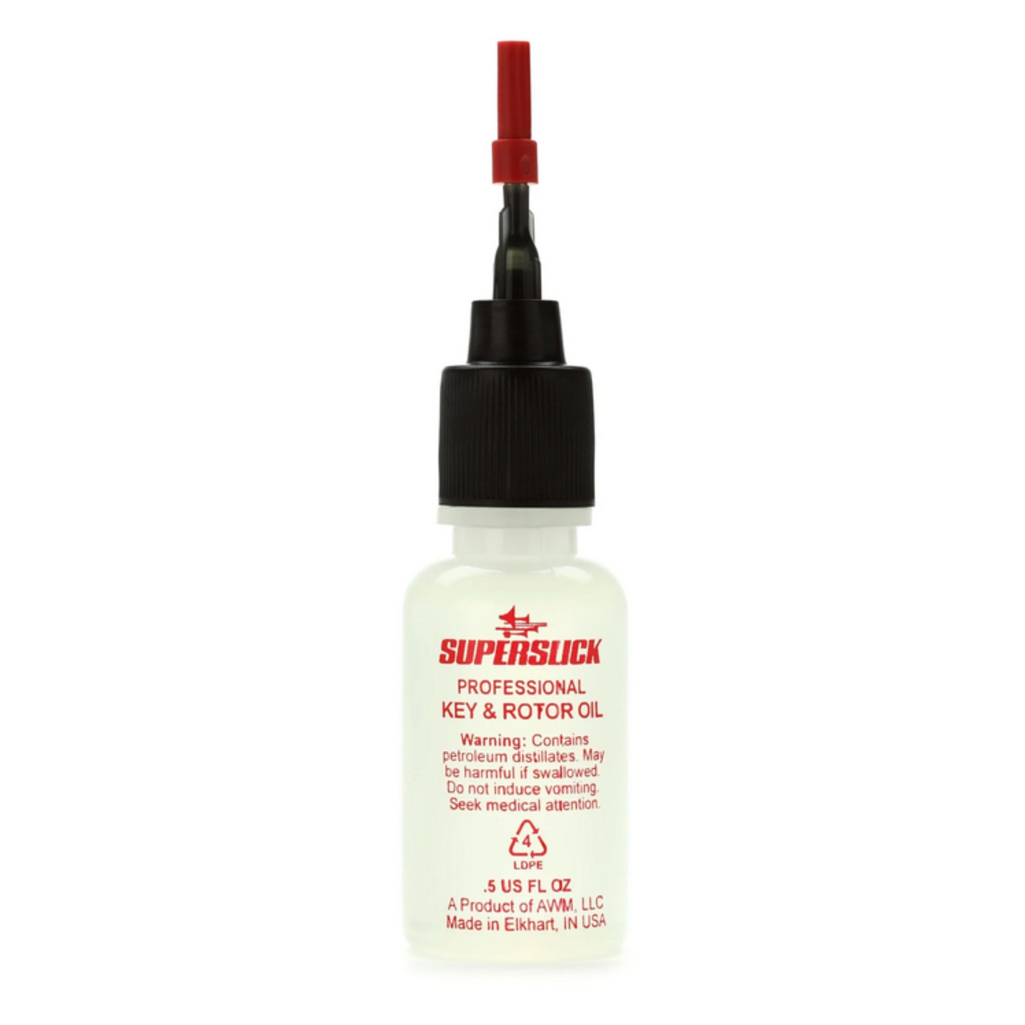 Key & Rotor Oil with Needle Tip Oiler, Light Viscosity, 0.50 oz. (15 mL)